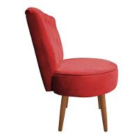 Mocho Capitonê Veludo Pés Palito Castanho Vermelho - 2