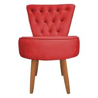 Mocho Capitonê Veludo Pés Palito Castanho Vermelho - 5