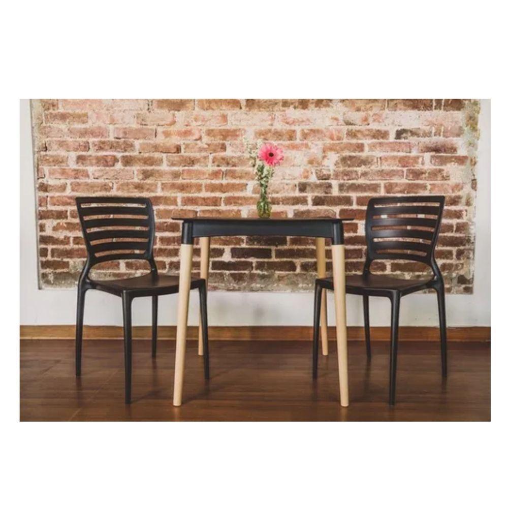 Kit 4 Cadeiras Sofia Preta Tramontina Encosto Vazado Horizontal 92237/009 - 4