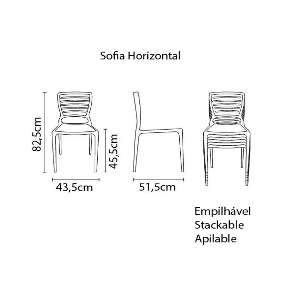 Kit 4 Cadeiras Sofia Preta Tramontina Encosto Vazado Horizontal 92237/009 - 5