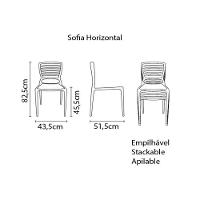 Kit 4 Cadeiras Sofia Preta Tramontina Encosto Vazado Horizontal 92237/009 - 5