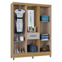 Guarda Roupa Solteiro Atlas Capelinha 5 Portas Damasco Off White Brilho - Poquema - 2