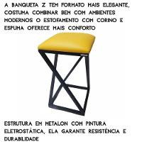 Banqueta Z Baixa 50 Cm Com Armação De Metal Amarelo - 5