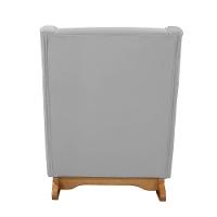 Cadeira De Amamentação Poltrona Balanço áquila C/puff Veludo Cinza Claro