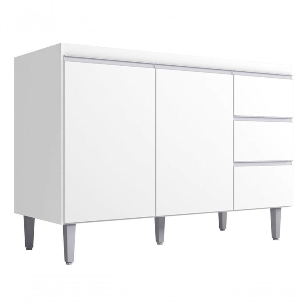 Balcão P/pia Andreia S/tampo 120cm 2 Portas 3 Gvtas - Branco Cor Branco - 1