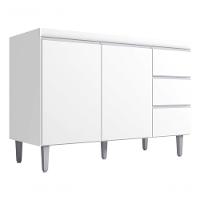 Balcão P/pia Andreia S/tampo 120cm 2 Portas 3 Gvtas - Branco Cor Branco - 1