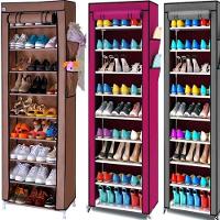 Sapateira Armario Organizador 9 Prateleiras Grande 160cm Estante Guarda Roupa Armario Portatil Com Ziper - 2