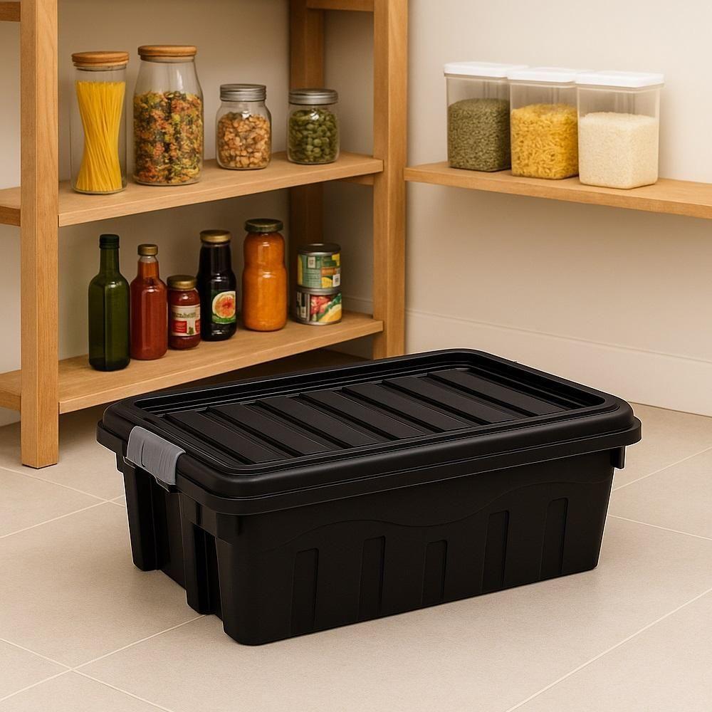 Caixa Organizadora Mudanca Rodinhas 31 Litros Maleta Grande Carrinho Container Empilhavel Multiuso Porta Alimentos Brinq - 3