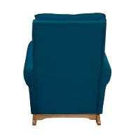 Poltrona De Amamentação E Balanço Páris C/ Puff Veludo Azul