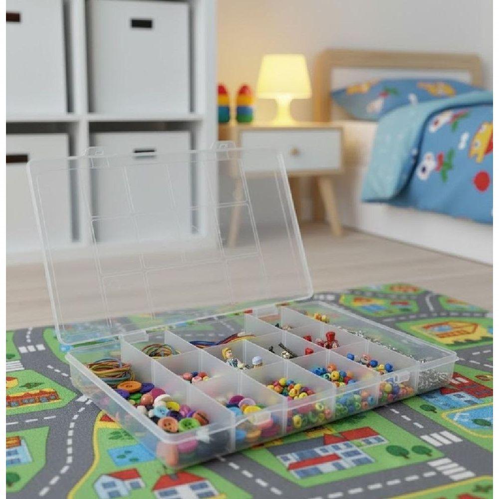 Caixa Box Organizador 13 Divisorias Maleta Multiuso Estojo Pesca Micanga Costura Brinquedo Legos Joias Artesanato - 2