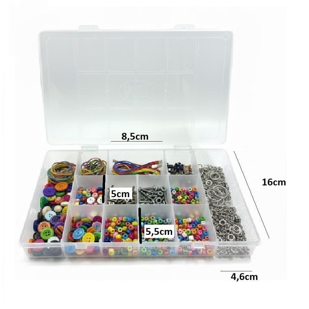 Caixa Box Organizador 13 Divisorias Maleta Multiuso Estojo Pesca Micanga Costura Brinquedo Legos Joias Artesanato - 6