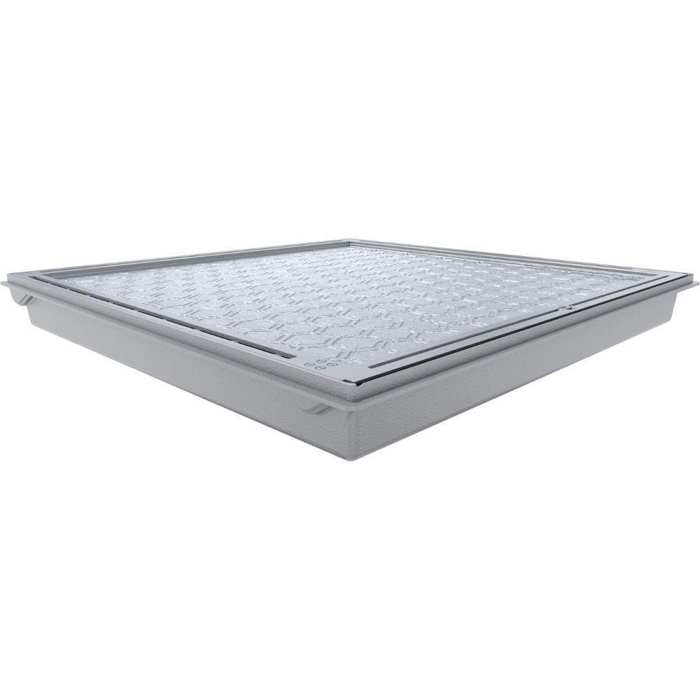 Alçapão Tampa Casa Maquina Piscina 120x120 Gaveta Deslizante Cinza - 6