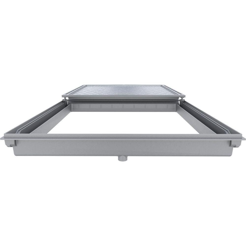 Alçapão Tampa Casa Maquina Piscina 120x120 Gaveta Deslizante Cinza - 10