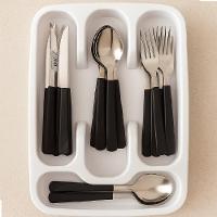 Porta Talheres Com Tampa Organizador Talher Gaveta Armario Utensilios Cozinha 4 Divisorias Viagem Churrasco Camping - 2