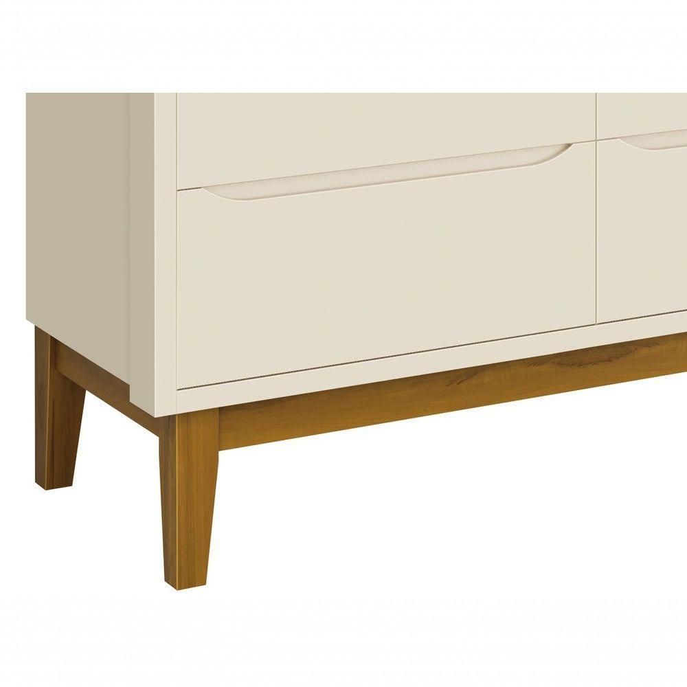 Cômoda 6 Gavetas Classic New Areia Fosco Com Madeira - Reller - 3