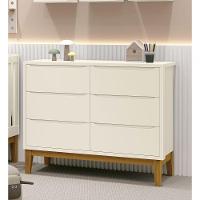 Cômoda 6 Gavetas Classic New Areia Fosco Com Madeira - Reller - 2