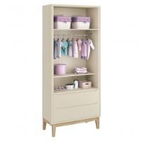 Guarda-roupa Retrô 2 Portas Classic New Areia Fosco Com Natural - Moveisaqui - 5