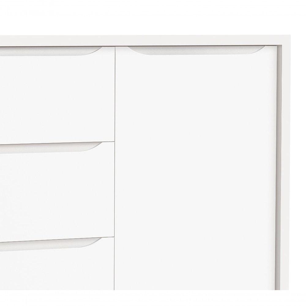 Cômoda Sapateira Théo New Branco Fosco Com Madeira - Moveisaqui - 4