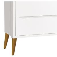 Cômoda Sapateira Théo New Branco Fosco Com Madeira - Moveisaqui - 3