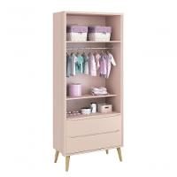 Guarda-roupa Retrô 2 Portas Théo New Rosa Fosco Com Natural - Moveisaqui - 5