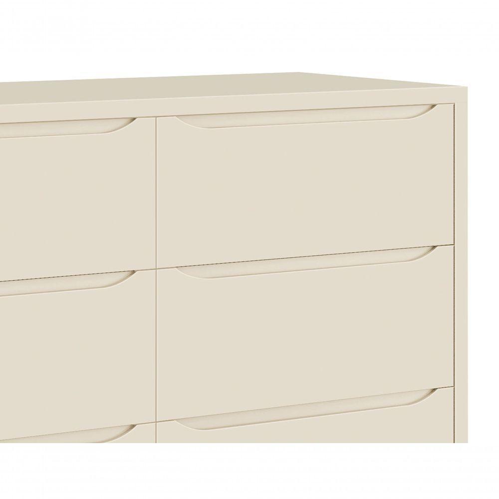 Cômoda 6 Gavetas Classic New Areia Fosco Com Natural - Reller - 4