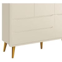 Guarda-roupa Retrô 3 Portas Théo New Areia Fosco Com Madeira - Moveisaqui - 3