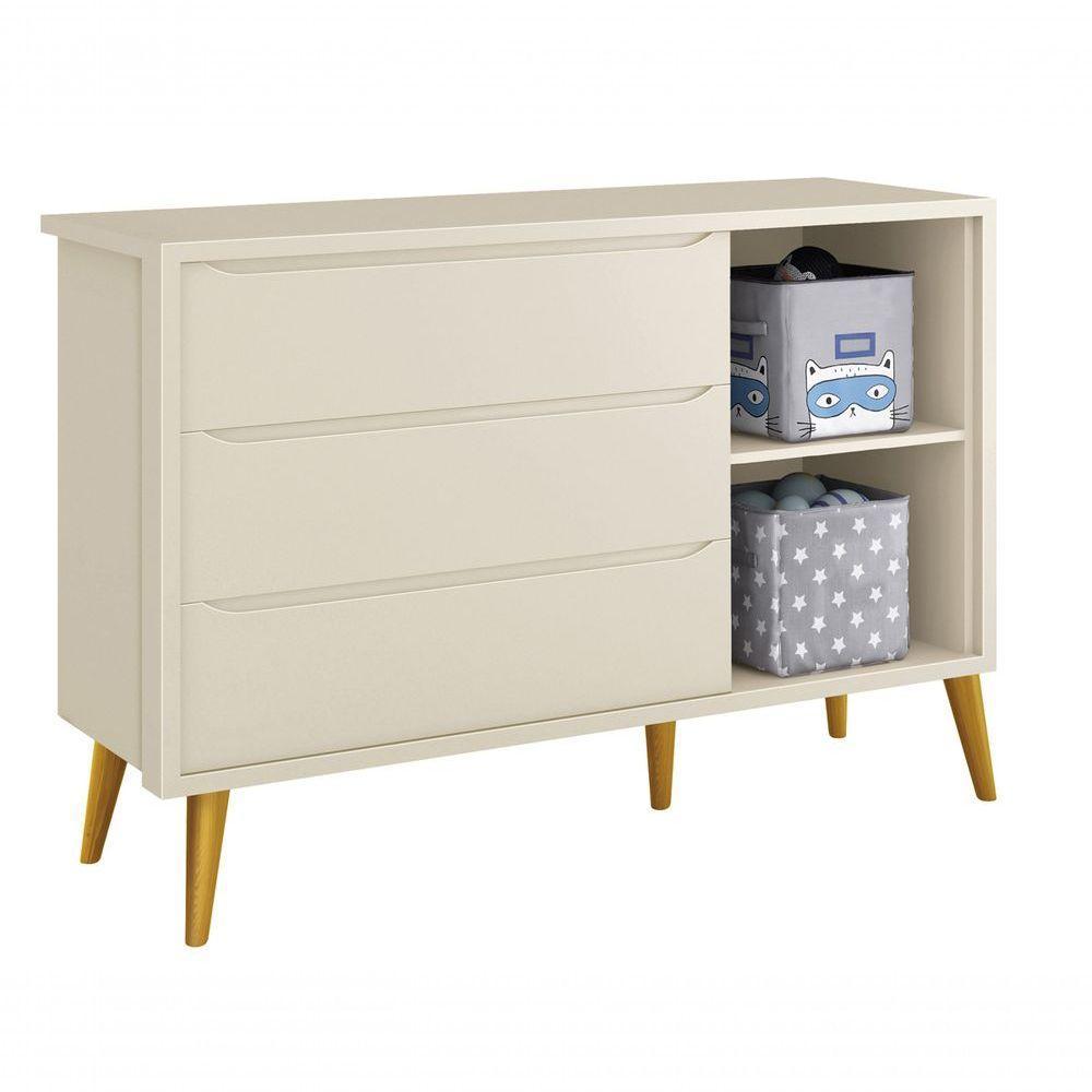 Cômoda Sapateira Théo New Areia Fosco Com Madeira - Moveisaqui - 5