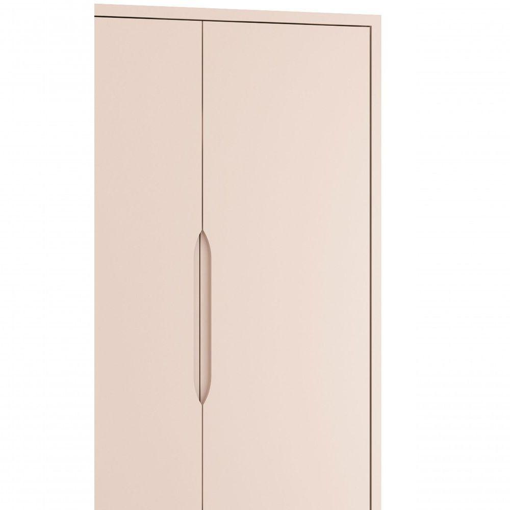 Guarda-roupa Retrô 2 Portas Théo New Rosa Fosco Com Madeira - Reller - 4