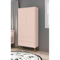 Guarda-roupa Retrô 2 Portas Théo New Rosa Fosco Com Madeira - Reller - 2
