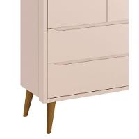 Guarda-roupa Retrô 2 Portas Théo New Rosa Fosco Com Madeira - Reller - 3