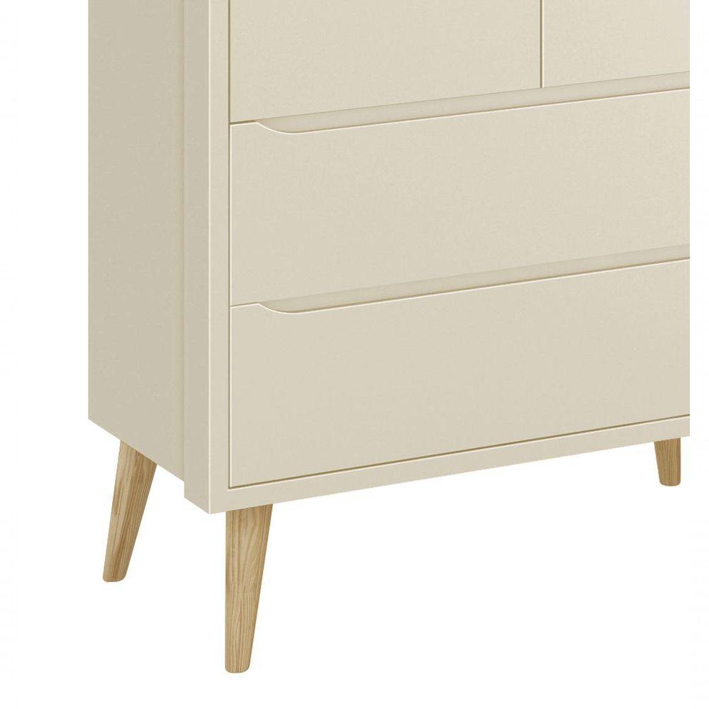 Guarda-roupa Retrô 2 Portas Théo New Areia Fosco Com Natural - Moveisaqui - 3