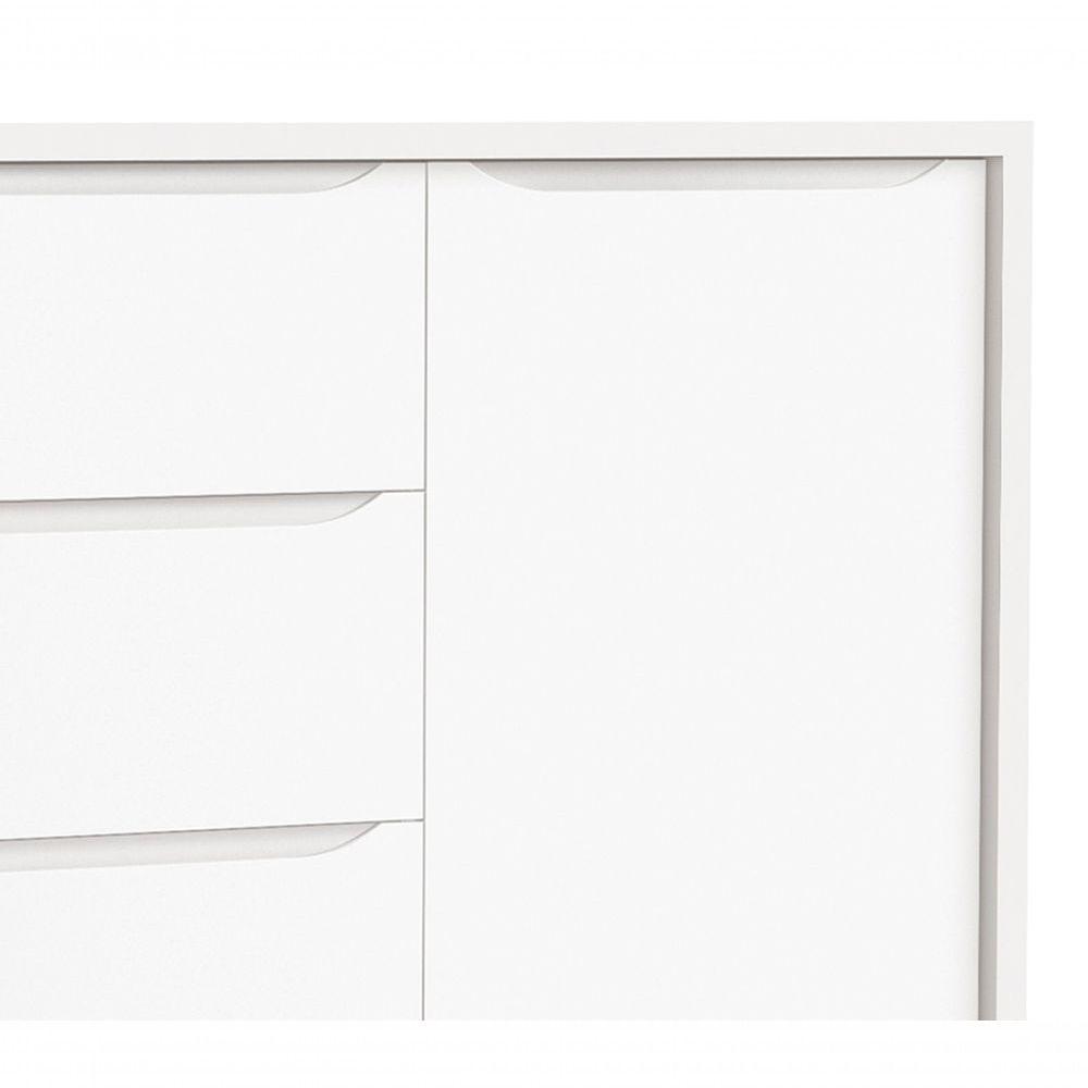 Cômoda Sapateira Théo New Branco Fosco Com Natural - Moveisaqui - 4