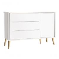 Cômoda Sapateira Théo New Branco Fosco Com Natural - Moveisaqui - 1