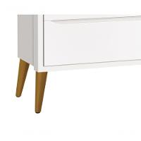 Cômoda Gaveteiro Théo New Branco Fosco Com Madeira - Moveisaqui - 3