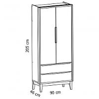 Guarda-roupa Retrô 2 Portas Classic New Areia Fosco Com Natural - Reller - 6