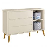 Cômoda Sapateira Théo New Areia Fosco Com Madeira - Reller - 5