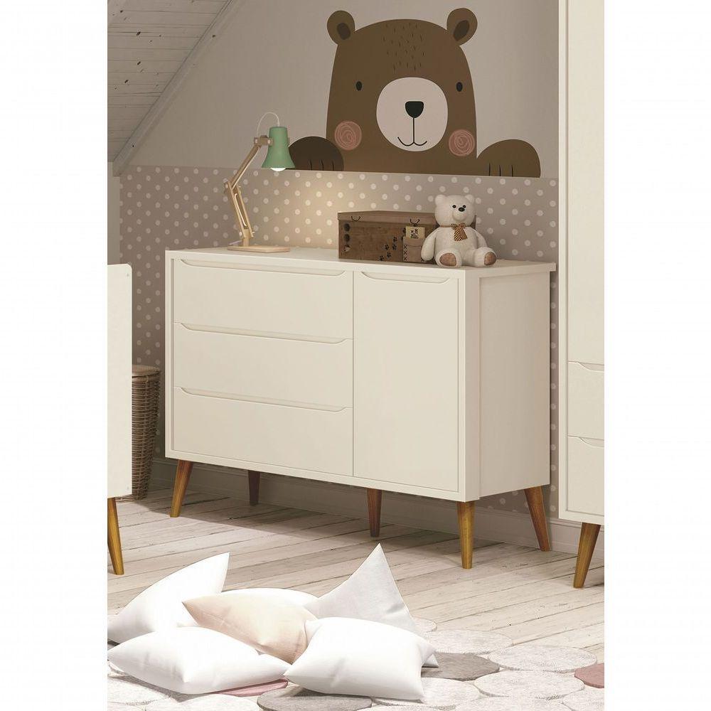 Cômoda Sapateira Théo New Areia Fosco Com Natural - Reller - 2