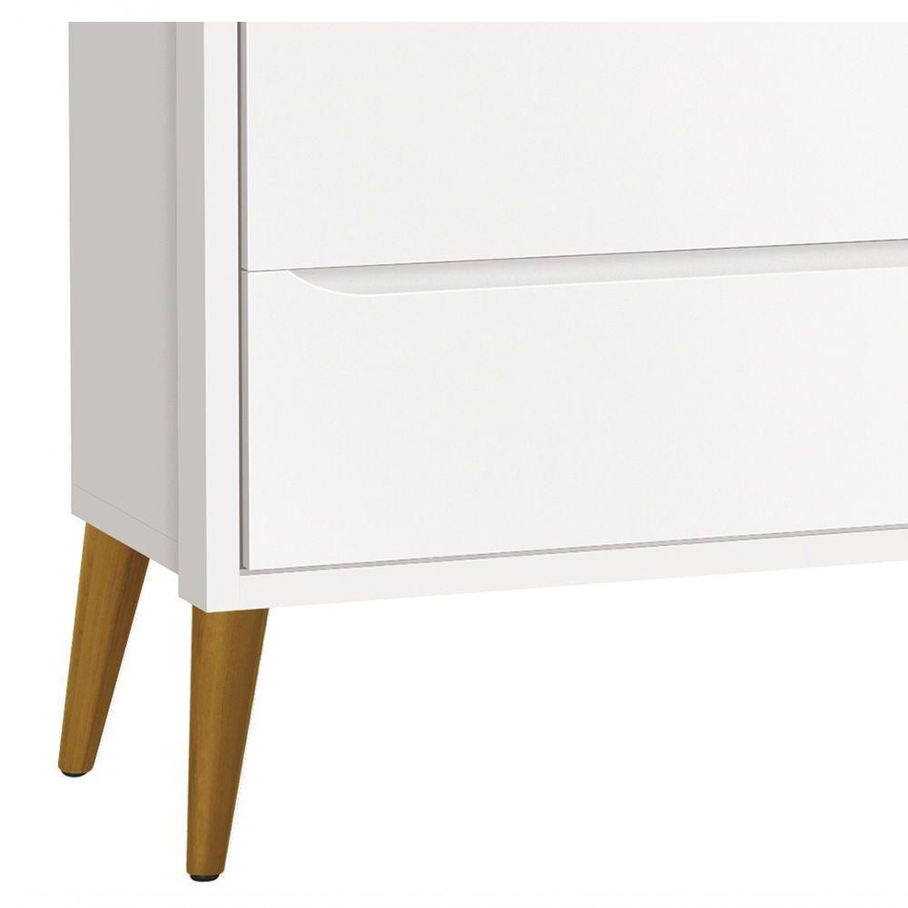 Cômoda Sapateira Théo New Branco Fosco Com Madeira - Reller - 3