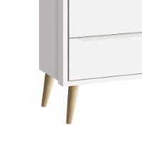 Guarda-roupa Retrô 3 Portas Théo New Branco Fosco Com Natural - Reller - 5