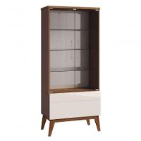 Cristaleira Classic 1g Freijó Com Off White - Imcal Móveis - 1