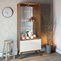 Cristaleira Classic 1g Freijó Com Off White - Imcal Móveis - 2