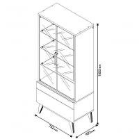 Cristaleira Classic 1g Freijó Com Off White - Imcal Móveis - 6