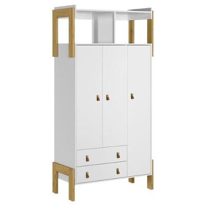 Guarda Roupa Infantil Fantasia 4375 Branco Acetinado - Qmovi