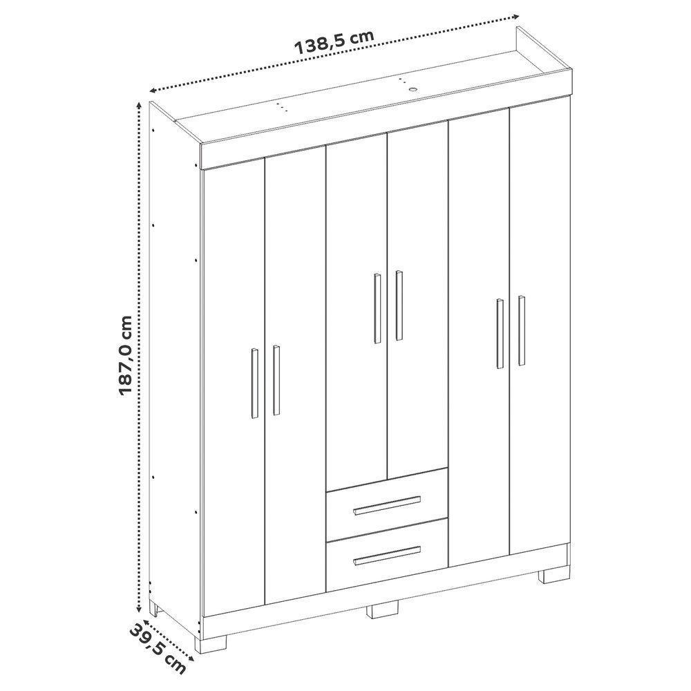 Guarda-roupa Nt 6015 Freijo Com Off White - Notavel - 8