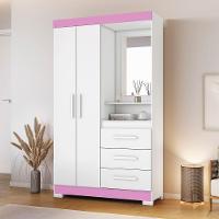 Guarda-roupa Nt6020 Branco Com Rosa - Notavel - 3