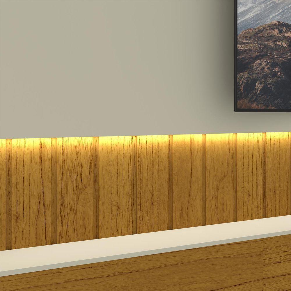 Home Para Tv Com Led Soberano Reflecta 2.6 Naturale Com Off White - Gelius Móveis - 4