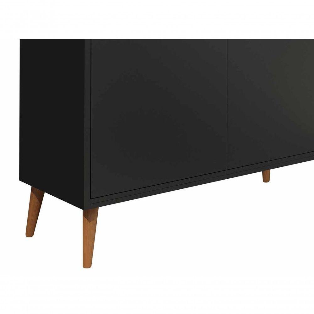 Balcão Buffet Retrô Delta 2 Portas Preto - Moveisaqui - 4