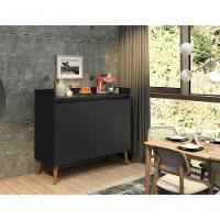 Balcão Buffet Retrô Delta 2 Portas Preto - Moveisaqui - 2