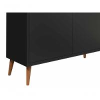 Balcão Buffet Retrô Delta 2 Portas Preto - Moveisaqui