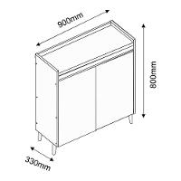 Balcão Buffet Retrô Delta 2 Portas Preto - Moveisaqui - 7